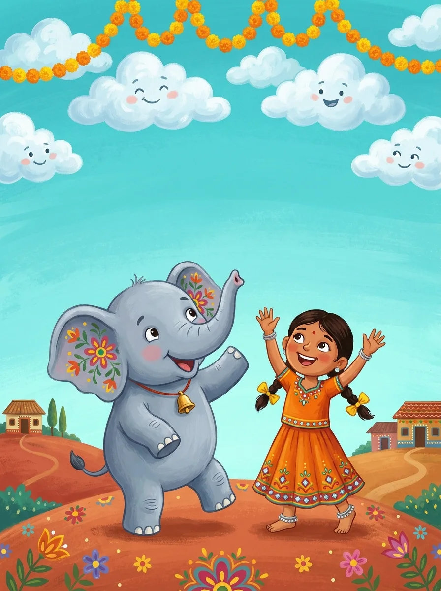 गप्पू हाथी और बादलों की दावत